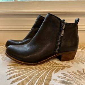 Basel Leather Flat Bootie by Lucky in black